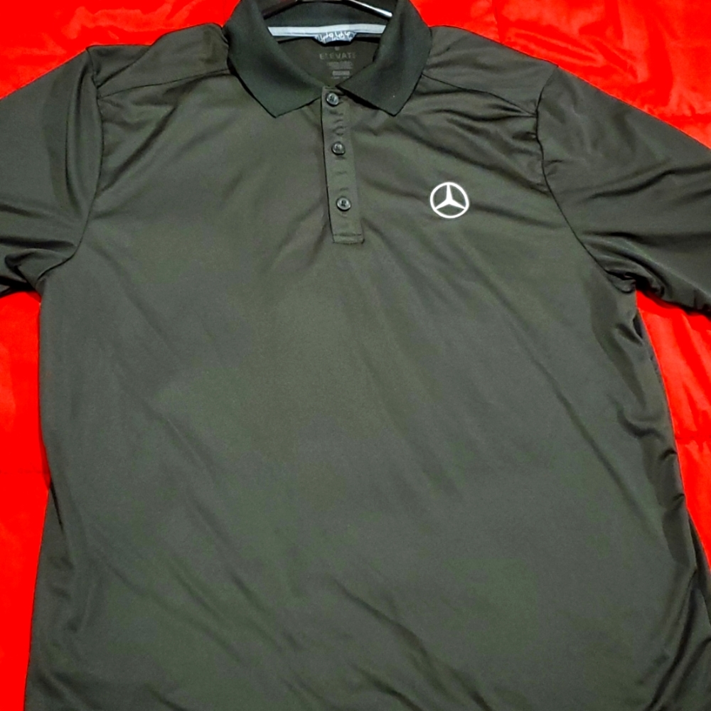 Mercedes logo golf shirt,size Lg